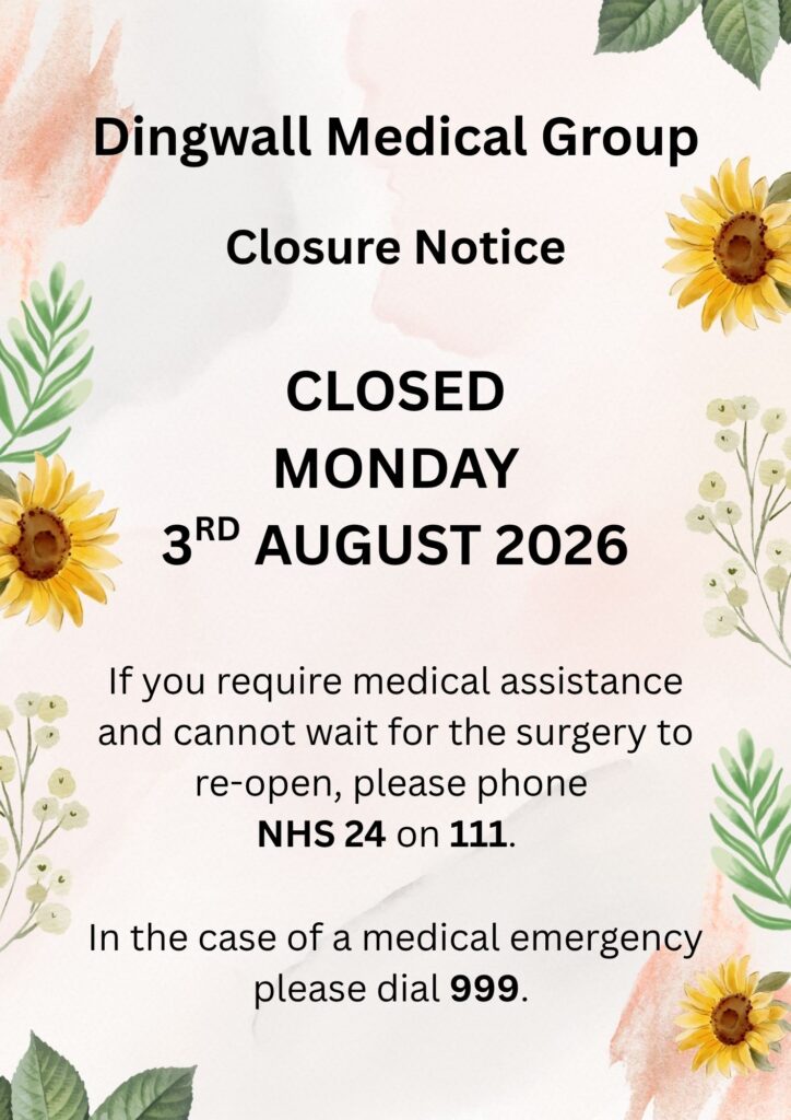 Closure Notice Monday 3rd August 2026