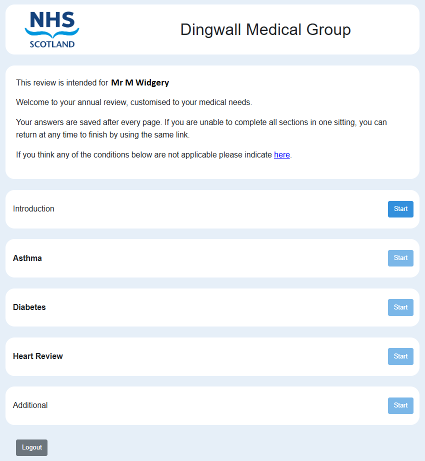 Medlink Main Menu